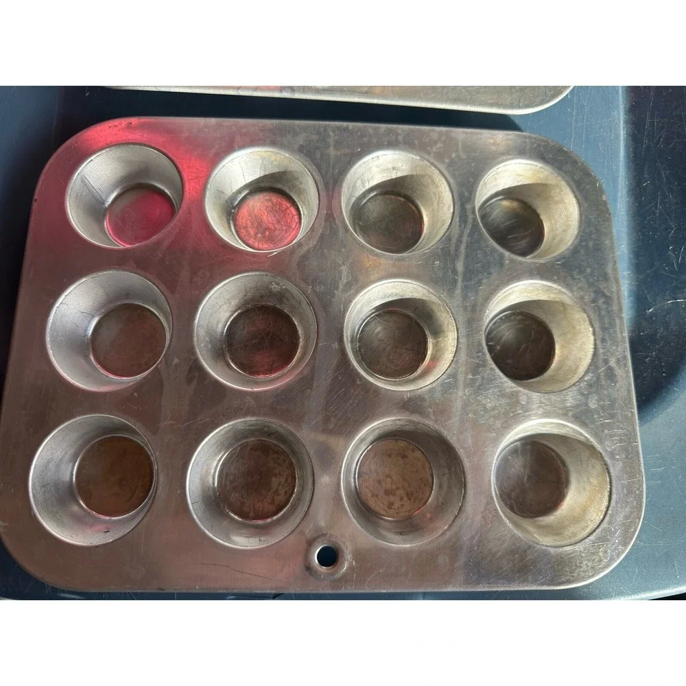 3 Vtg Wear Ever Mini Muffin Tin‎ Pan Aluminum Tart Cupcake 12 Holes 1 3/4